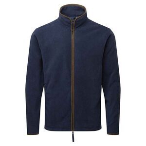 Premier Mens Artisan Fleece Jacket / Navy/Brown